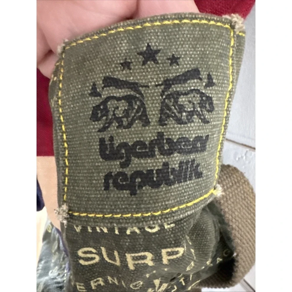 Tigerbear Republik Vintage US Surplus Heavy‎ Canvas Backpack With US Flag GW999